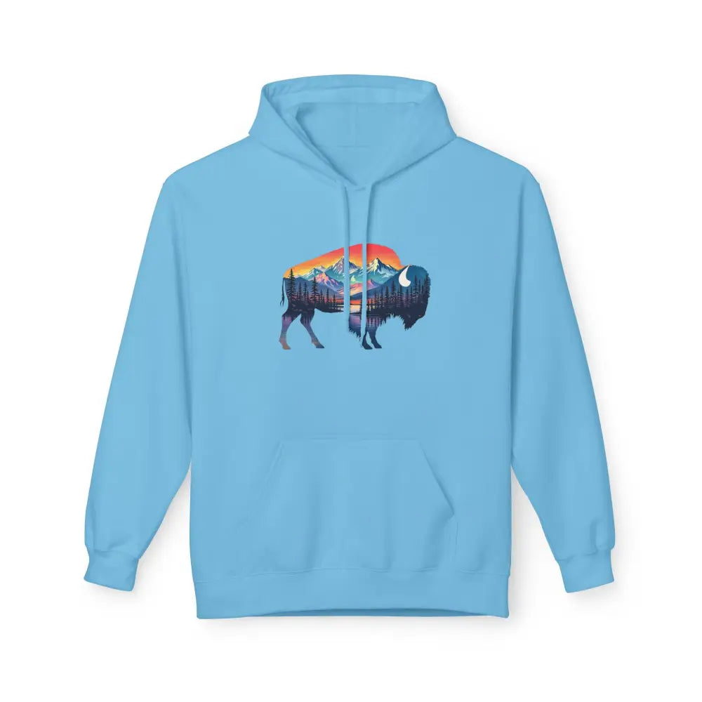 Western Bison Hoodie – Double R Western™ Renew & Restore Collection Hot Off The Trail M / Sky Hoodie