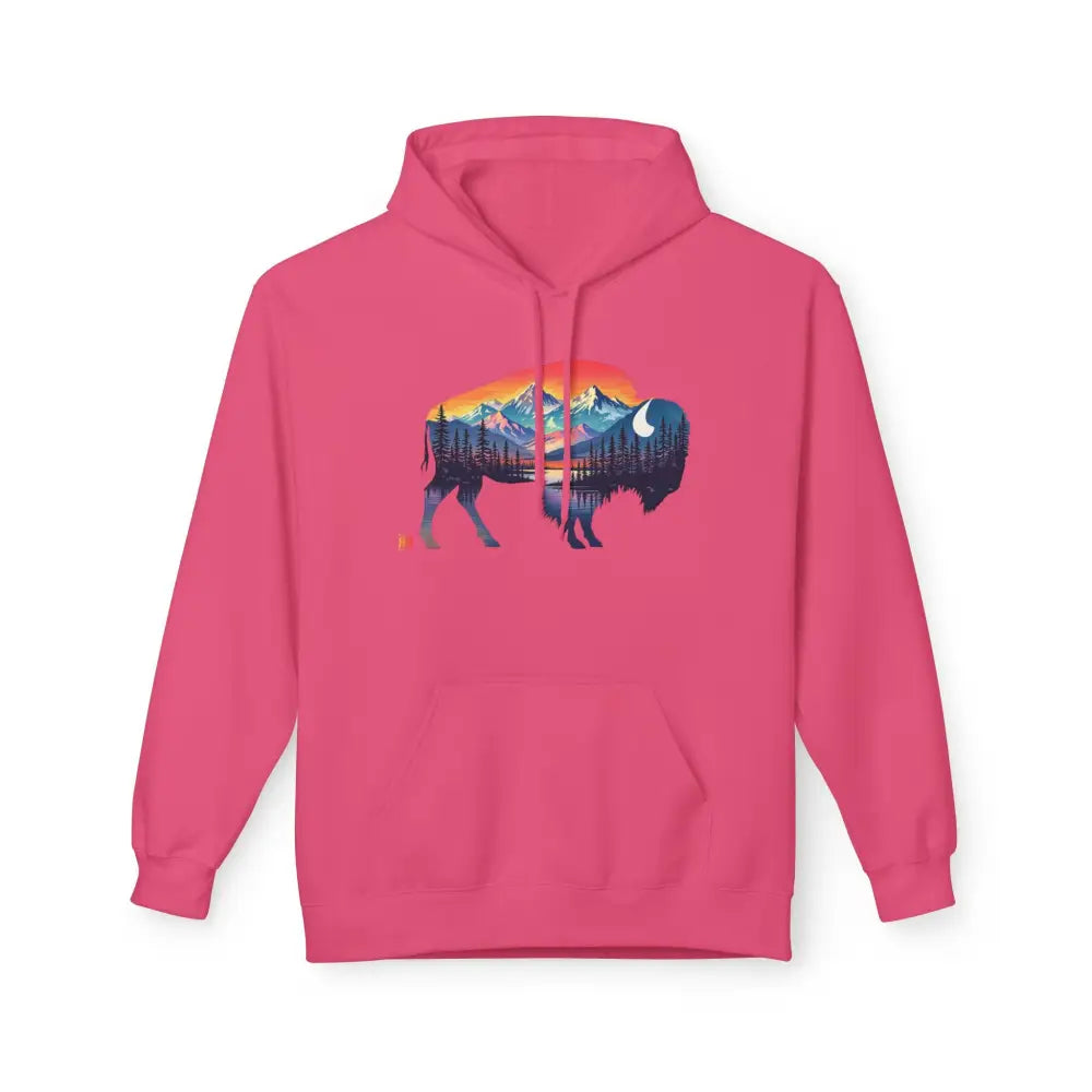 Western Bison Hoodie – Double R Western™ Renew & Restore Collection - Hot Off The Trail - S / Pink Lemonade - Hoodie