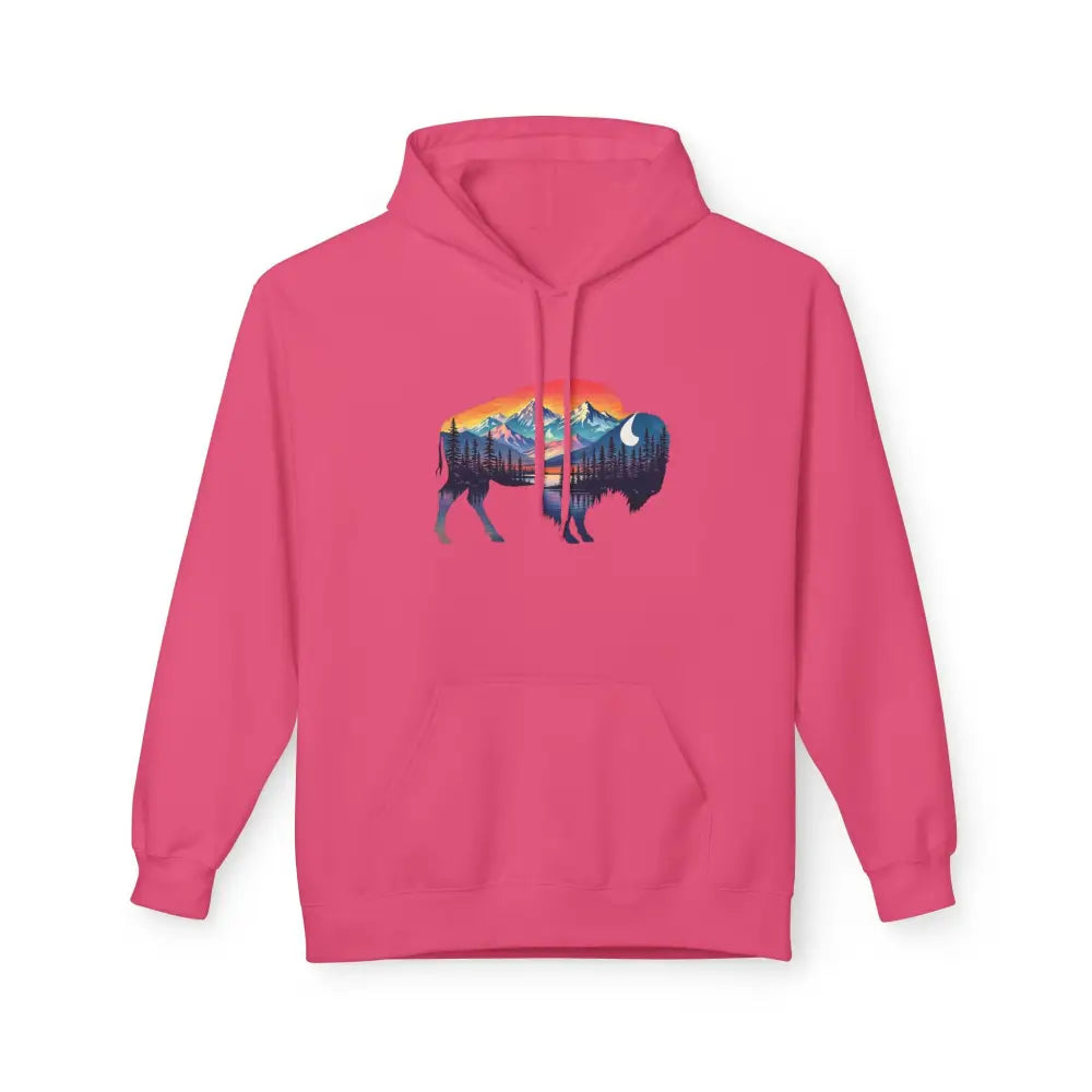 Western Bison Hoodie – Double R Western™ Renew & Restore Collection Hot Off The Trail S / Pink Lemonade Hoodie