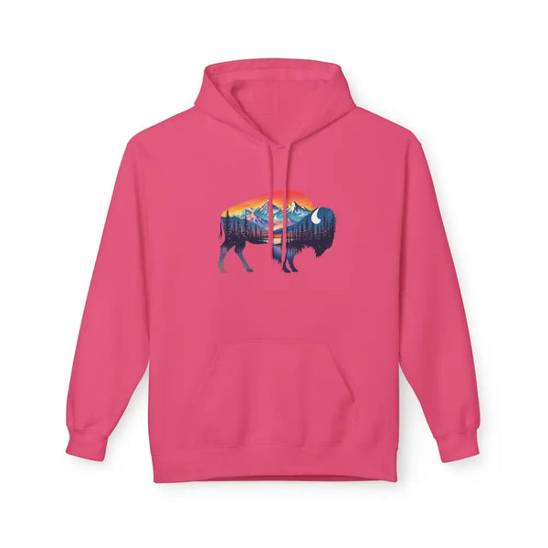 Western Bison Hoodie – Double R Western™ Renew & Restore Collection Hot Off The Trail S / Pink Lemonade Hoodie