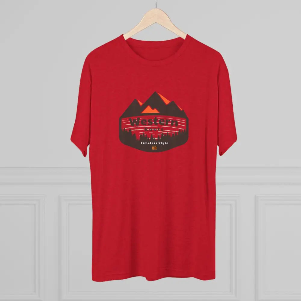 ’Western Roots Timeless Style’ -Double R western’s Tri-Blend Crew Tee - T-Shirt