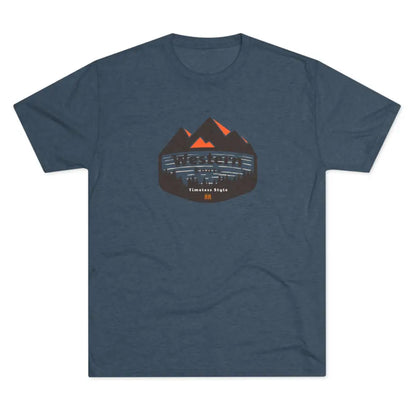 ’Western Roots Timeless Style’ -Double R western’s Tri-Blend Crew Tee - S / Tri-Blend Indigo - T-Shirt