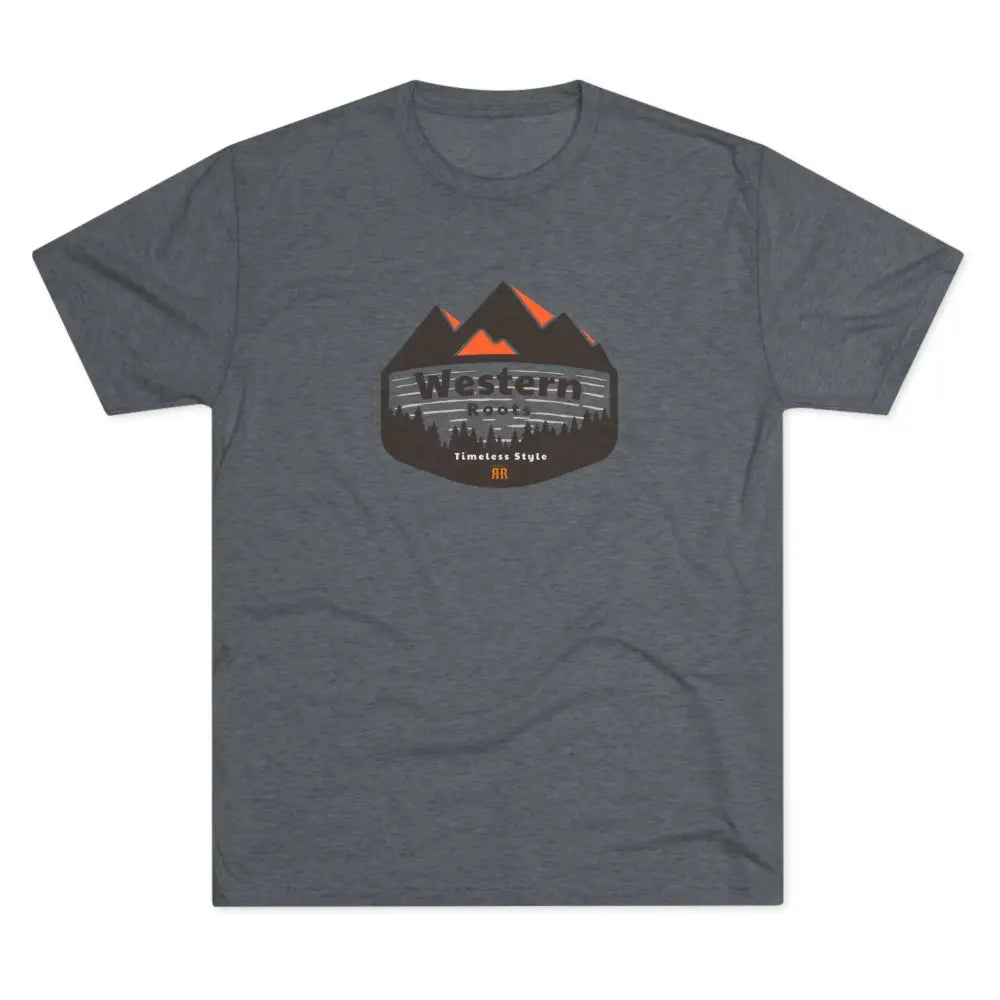 ’Western Roots Timeless Style’ -Double R western’s Tri-Blend Crew Tee - S / Tri-Blend Premium Heather - T-Shirt