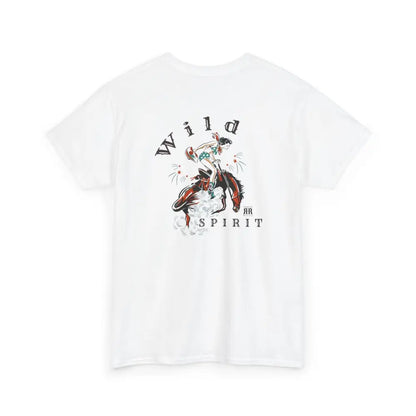 ’Wild Spirit’ - Double R Western’s ™ - Heavy Cotton Tee - Back Graphic Design - White / L - T-Shirt