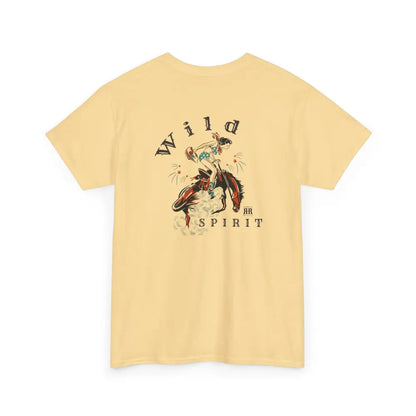 ’Wild Spirit’ - Double R Western’s ™ - Heavy Cotton Tee - Back Graphic Design - Yellow Haze / S - T-Shirt