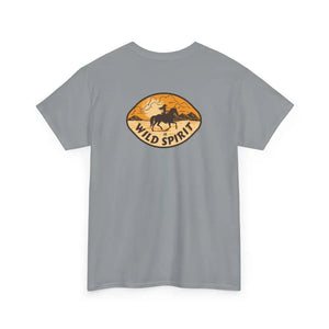 ’Wild Spirit’ Double R Western’s Heavy Cotton Tee Back Graphic Design Gravel / S T Shirt