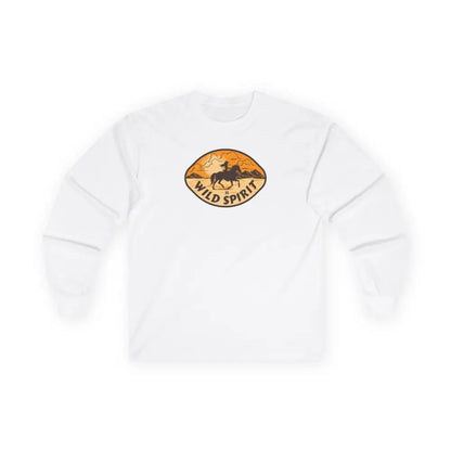 ’Wild Spirit’ Double R Western’s Women’s Jersey Long Sleeve Tee S / White Long sleeve