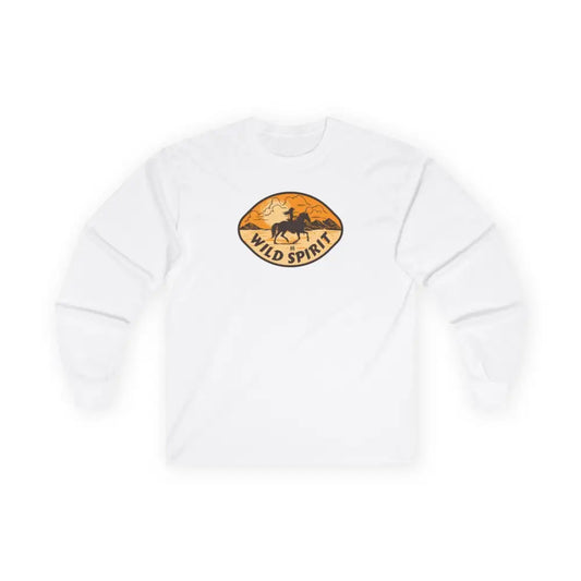’Wild Spirit’ Double R Western’s Women’s Jersey Long Sleeve Tee S / White Long sleeve