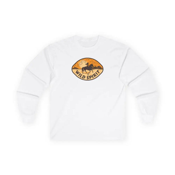 ’Wild Spirit’ Double R Western’s Women’s Jersey Long Sleeve Tee S / White Long sleeve