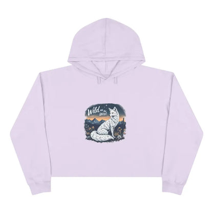 ’Wild as the West’ Double R Western’s Women’s Cropped Hooded Sweatshirt Lilac / XS Hoodie