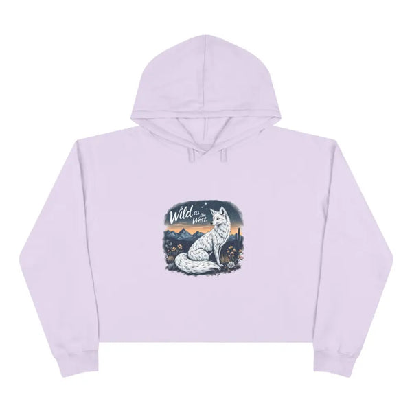 ’Wild as the West’ Double R Western’s Women’s Cropped Hooded Sweatshirt Lilac / XS Hoodie