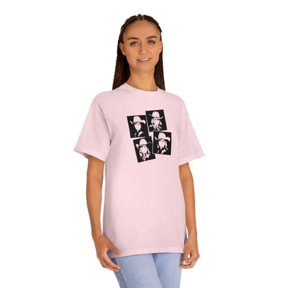 Wild West Muse Pop Art Cowgirl Tee – Women’s (Pink & Celadon) | Double R Western™ Hot off the trail T Shirt