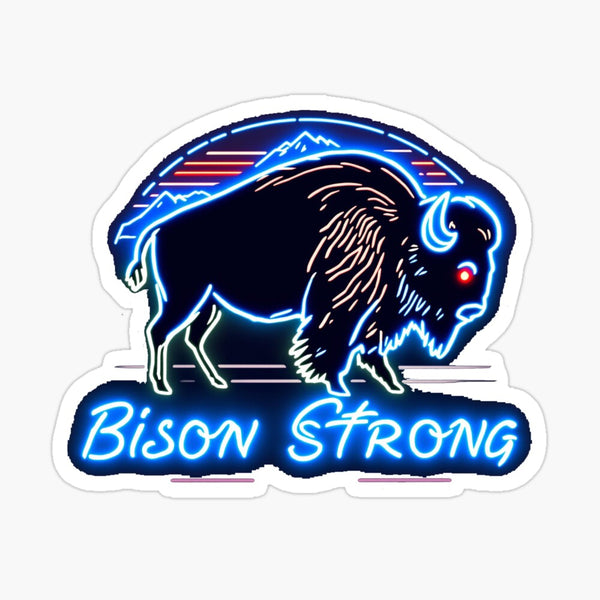 Bison Strong Western Wear Glossy Sticker (3.5x2.9)