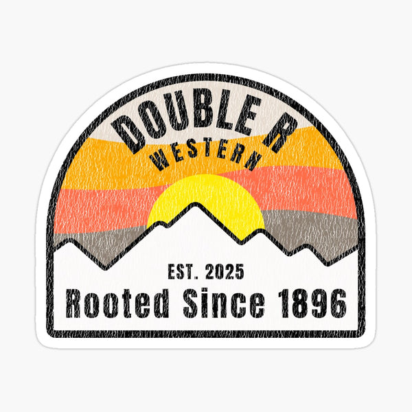 Rooted Since 1896 Western Wear Glossy Sticker (3.4x2.9)