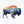 Glossy bison sticker with mountain, lake, and pine forest sunset landscape background