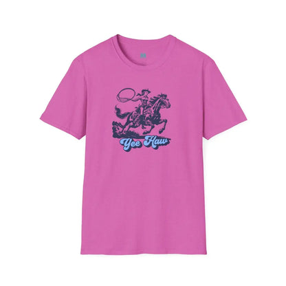 Yee Haw Cowgirl Tee Unisex Softstyle Tee Heather Berry / S T Shirt