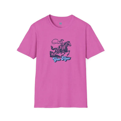 Yee-Haw Cowgirl Tee - Unisex Softstyle Tee - Heather Berry / S - T-Shirt