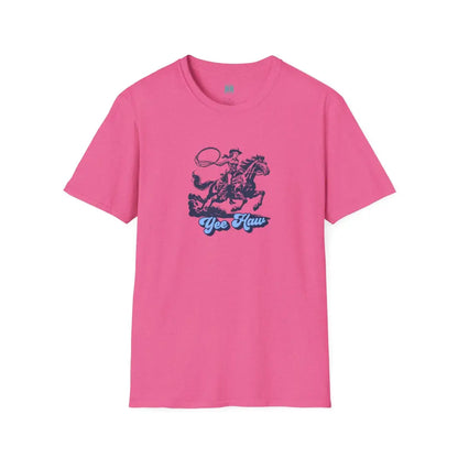 Yee-Haw Cowgirl Tee - Unisex Softstyle Tee - Heather Heliconia / S - T-Shirt