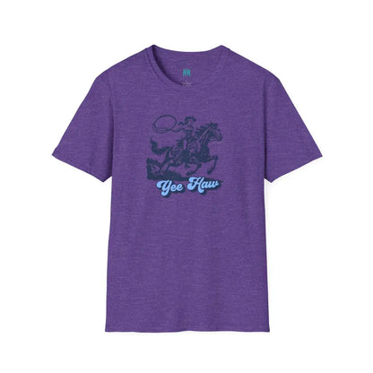 Yee Haw Cowgirl Tee Unisex Softstyle Tee Heather Purple / S T Shirt