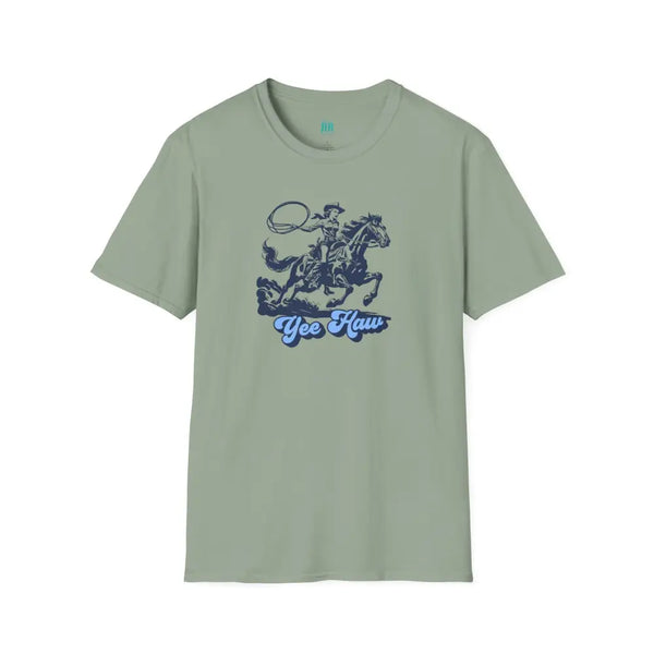 Yee Haw Cowgirl Tee Unisex Softstyle Tee Sage / S T Shirt
