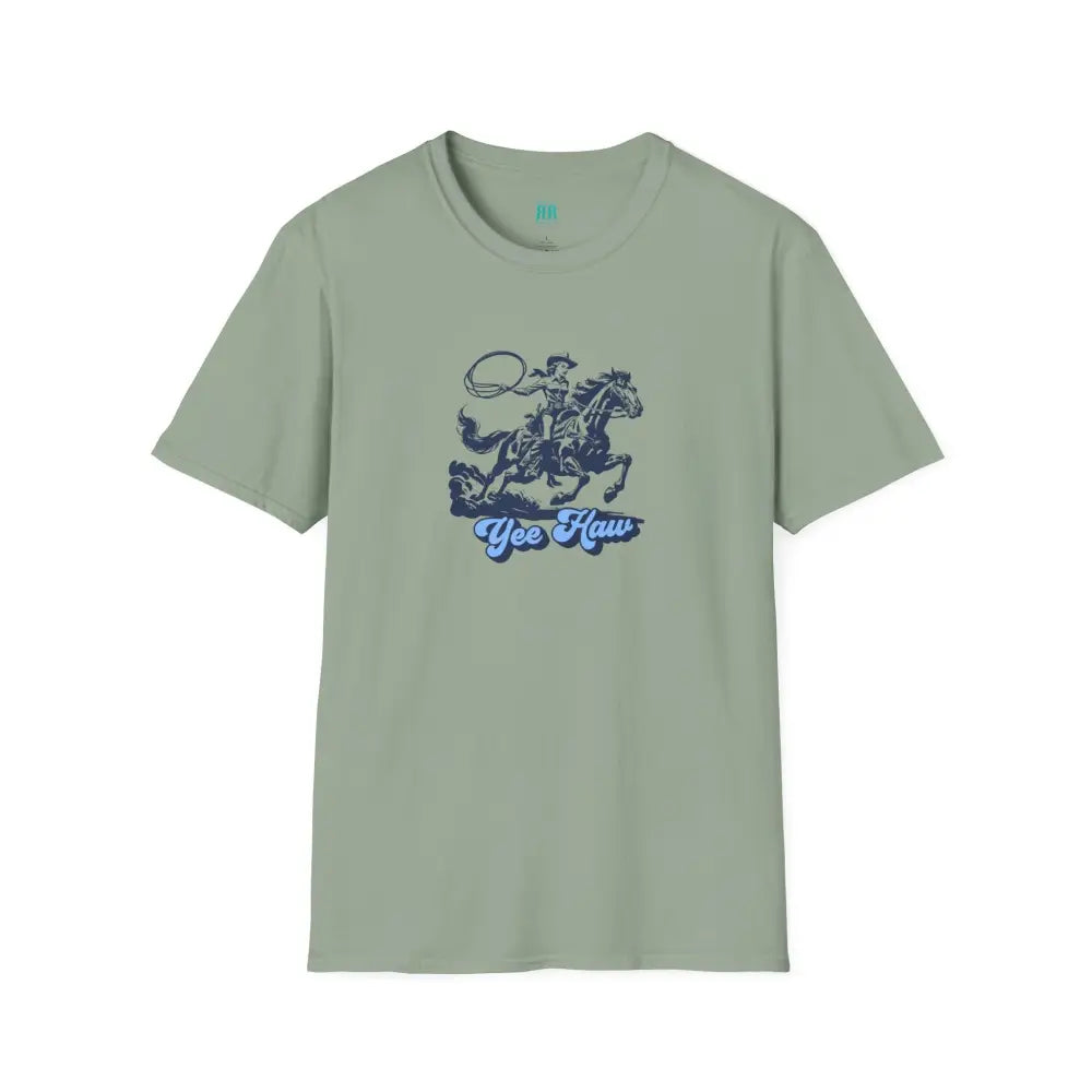 Yee-Haw Cowgirl Tee - Unisex Softstyle Tee - Sage / S - T-Shirt