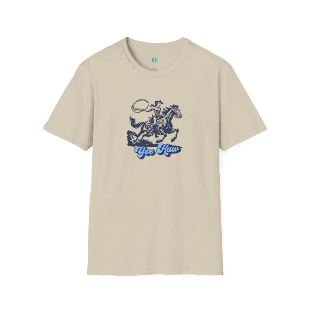 Yee-Haw Cowgirl Tee - Unisex Softstyle Tee - Sand / S - T-Shirt