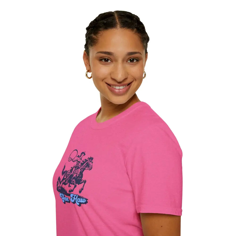 Yee-Haw Cowgirl Tee - Unisex Softstyle Tee - T-Shirt