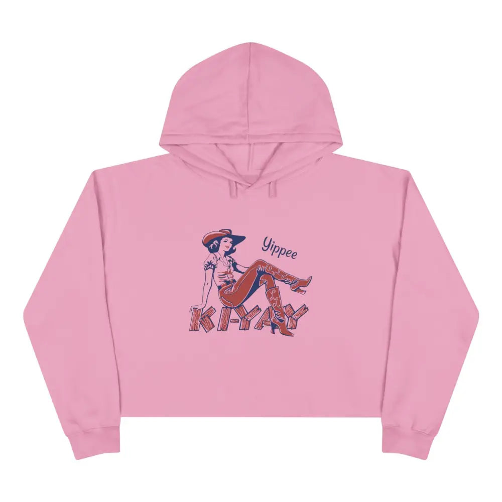 Yippee Ki-Yay Crop Hoodie - Double R Western’s Hot Off The Trail - Mauve / XS - Hoodie