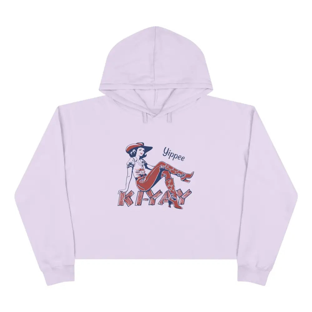 Yippee Ki-Yay Crop Hoodie - Double R Western’s Hot Off The Trail - Lilac / XS - Hoodie