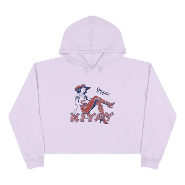 Yippee Ki Yay Crop Hoodie Double R Western’s Hot Off The Trail Lilac / XS Hoodie