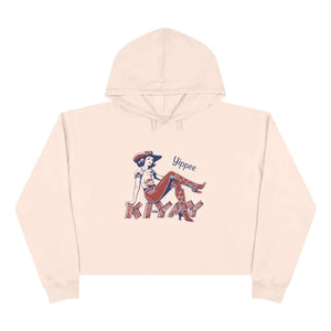 Yippee Ki Yay Crop Hoodie Double R Western’s Hot Off The Trail Pale Pink / XS Hoodie